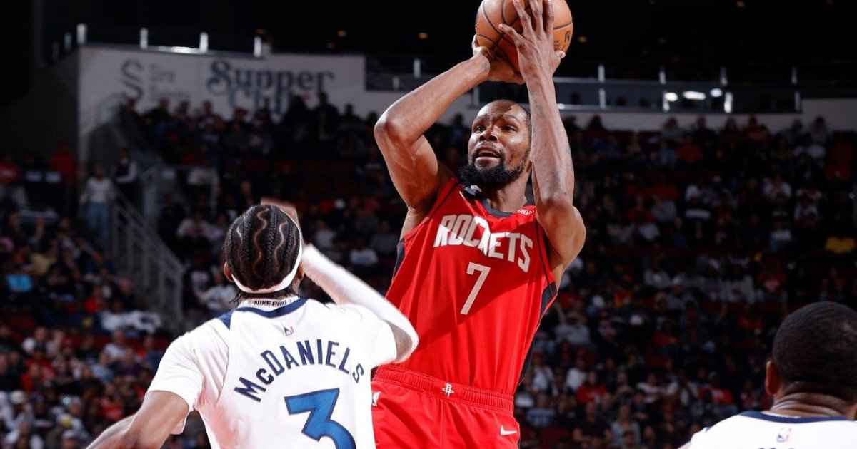 Kevin Durant brilha com 39 pontos e Rockets vence Timberwolves