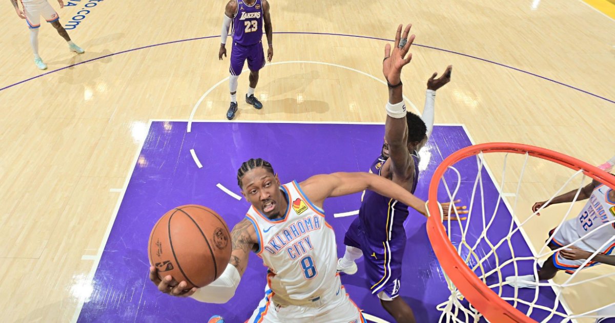 Com Jalen Williams decisivo, Thunder bate Lakers em Los Angeles