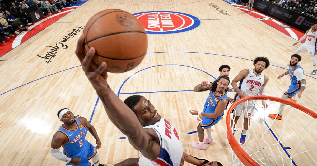 Duren e Cade brilham e Pistons bate Thunder